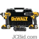 JCBid.com online auction Dewalt-dck280c2-20-volt-li-ion-compact-drillimpact-combo-kit