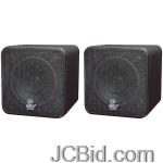 JCBid.com online auction Pyle-home-pcb4bk-4-200-watt-mini-cube-bookshelf-speakers-black