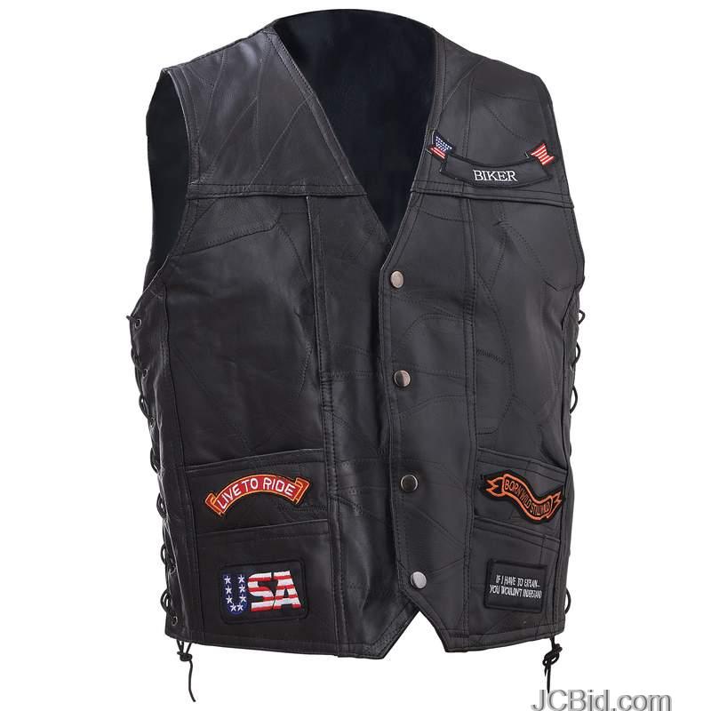 JCBid.com LEATHER-VEST-WITH-11PATCHES-2X
