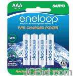 JCBid.com online auction Sanyo-sec-hr4u4bpn-eneloop-battery-blister-pack-aaa-4-pk