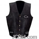 JCBid.com online auction Lthr-vest-wchristian-patch-m