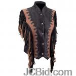 JCBid.com online auction Brnblk-leather-fringe-vest-l