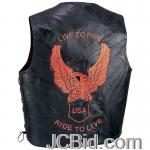 JCBid.com online auction Orange-eagle-motorcycl-vest-xl