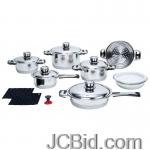 JCBid.com online auction 16-pc-stainless-steel-cookware