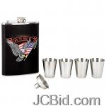 JCBid.com online auction 6pc-flask-set-w-ltr-emblem
