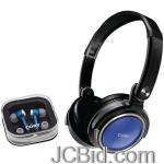 JCBid.com online auction Coby-cv215blu-jammerz-headphones-with-earbuds-carrying-case-blue