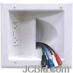 JCBid.com online auction Datacomm-electronics-45-0041-wh-recessed-low-voltage-media-plate-with-duplex-surge-suppressor