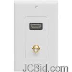 JCBid.com online auction Ge-87637-single-hdmi-coaxial-wall-plate