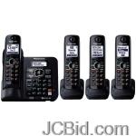 JCBid.com online auction Panasonic-kx-tg6644b-dect-60-rangeboost-cordless-phone-4-handsets