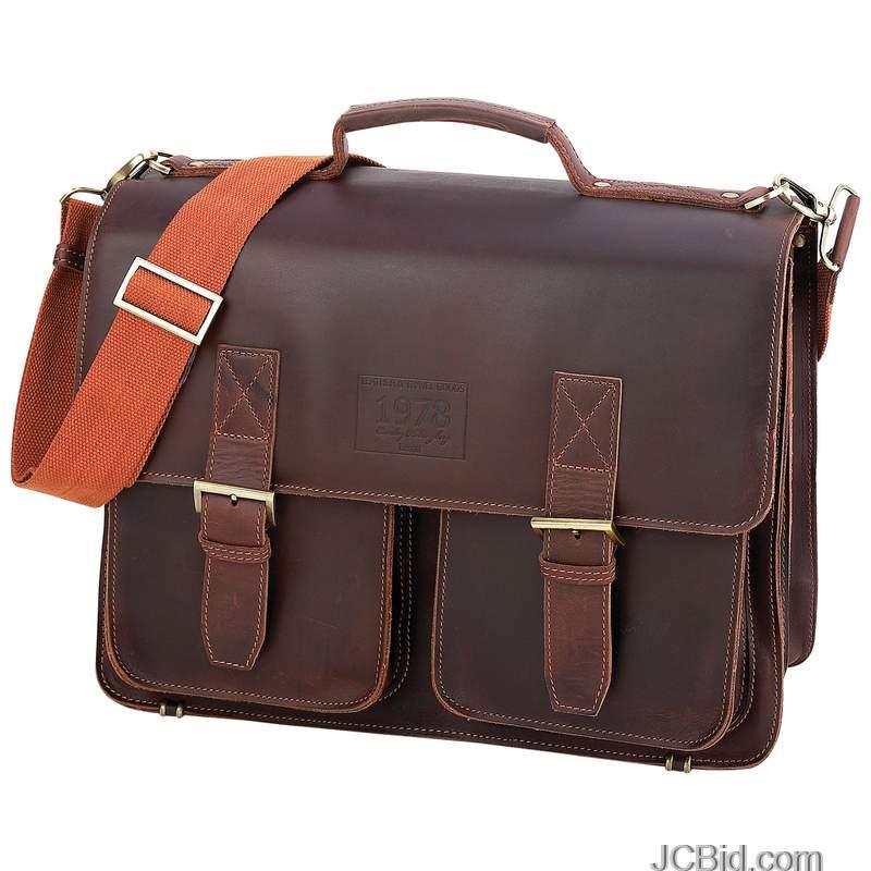 JCBid.com BARON-LTHR-OXFORD-BRIEFCASE-L