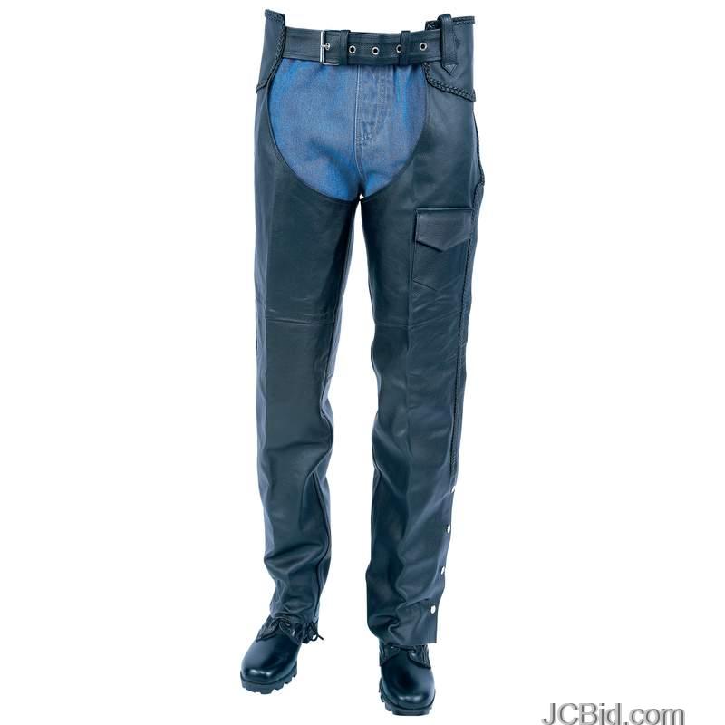 JCBid.com SLD-COWHIDE-CHAPS-W-BRAIDS-4X