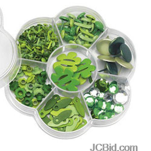 JCBid.com 200-Pc-Monochromatic-Green-Embellishment-Box