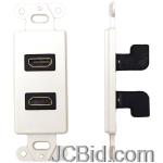 JCBid.com online auction Datacomm-electronics-20-4502-wh-dcor-wall-plate-insert-wiith-90-dual-hdmitm-connector