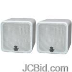 JCBid.com online auction Pyle-home-pcb4wt-4-200-watt-mini-cube-bookshelf-speakers-white
