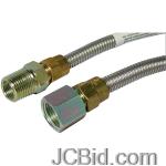 JCBid.com online auction Dormont-10-3132-48-gas-dryer-water-heater-flex-lines-38-od-14-id-48-gas-dryer-fitted-with-12-mip-x-12-fip-tapped-w-38-fip