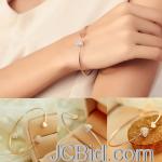JCBid.com online auction Womens-fashion-jewelry-heart-charm-open-bracelet