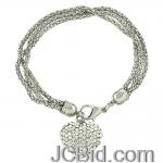 JCBid.com online auction 3-strand-silver-tone-bracelet-with-crystal-heart-charm