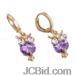 JCBid.com online auction Owl-cz-earrings-18k-gold-plated