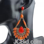JCBid.com online auction Orange-crystal-dangle-earrings