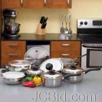 JCBid.com online auction 15pc-ss-cookware-set-chefs-secret-15pc-9-element-stainless-steel-cookware