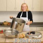 JCBid.com online auction 30qt-stock-pot-precise-heat-30qt-12-element-waterless-stockpot-with-steamer-basket
