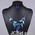 JCBid.com online auction Beautiful-necklace-leaf-design-blue