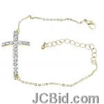 JCBid.com online auction Cross-link-chain-crystal-stone-bracelet-