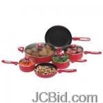 JCBid.com online auction 16pc-aluminum-cookware-set-chefs-secret-16pc-red-aluminum-cookware-set