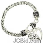 JCBid.com online auction Scroll-design-heart-charm-bracelet
