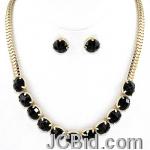 JCBid.com online auction Gold-tone-necklace-set-with-black-crystals