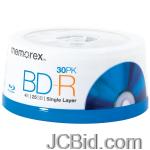 JCBid.com online auction Memorex-98499-blu-ray-discs-4x-write-once-bd-r-30-ct-spindle