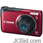 JCBid.com online auction Canon-4944b001-141-megapixel-powershot-a2200-digital-camera-red