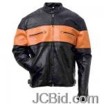 JCBid.com online auction Leather-motorcycle-jacket-xl-diamond-plate-mens-hand-sewn-pebble-grain-genuine-leather-jacket