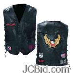 JCBid.com online auction Rock-leather-bike-vest-2x-diamond-plate-rock-design-genuine-buffalo-leather-biker-vest