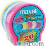 JCBid.com online auction Maxell-190073-cddvd-jewel-cases-20-pk-slim-assorted-colors