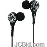 JCBid.com online auction Maxell-190269-wtblack-wild-things-zebra-earbuds-black