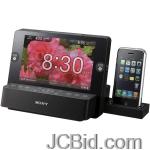 JCBid.com online auction Sony-icfcl75ip-ipodriphoner-speaker-dock-clock-radio-with-7-lcd-display