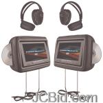 JCBid.com online auction Power-acoustik-hdvd-9bk-88-preloaded-universal-headrest-monitors-with-twin-dvd-combo-headphones-black