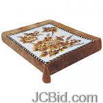 JCBid.com online auction Blanket-flwers-lt-brwn-backg