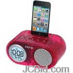 JCBid.com online auction Ihome-ih33pt-ipod-translucent-dual-alarm-clock-pink