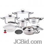 JCBid.com online auction 12pc-7ply-ss-cookware-wtrivet