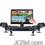 JCBid.com online auction Lorex-lh3281001c4t22b-215-touch-panel-lcd-with-8-channel-dvr-4-security-cameras