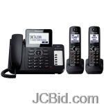 JCBid.com online auction Panasonic-kx-tg6672b-dect-60-plus-cordedcordless-phone-systems-with-talking-caller-id-digital-answering-systems-2-handset-system