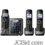 JCBid.com online auction Panasonic-kx-tg7643m-dect-60-link-to-cell-phone-3-handsets