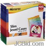JCBid.com online auction Memorex-01990-cd-slim-jewel-cases-100-pk-assorted-colors