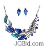 JCBid.com Blue-Hemitite-leaf-and-feather-design-necklace-set