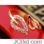 JCBid.com Beautiful-Two-Leaf-Ring-Adjustable-Golden