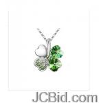 JCBid.com Green-or-Blue-Clover-crystal-pendant-necklace