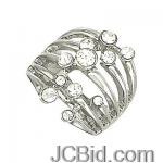 JCBid.com Shiny-Crystal-Silver-Tone-Ring-Size-7