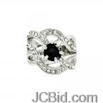 JCBid.com Black-Cubic-Zirconia-Ring-Size-8-with-clear-crystals